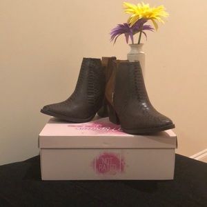 Laura Marano Side Cut Snake Booties